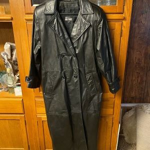 Full length leather coat